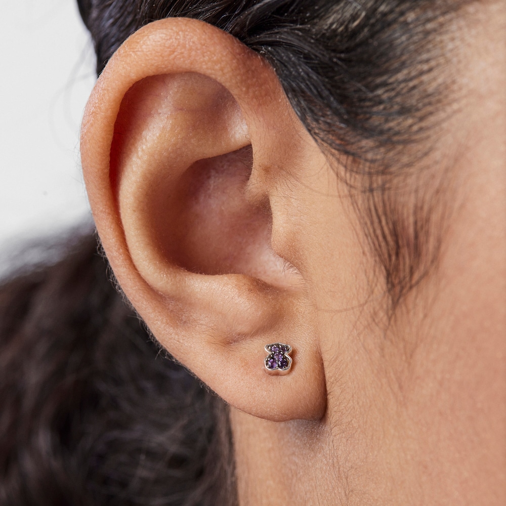 Pendientes de plata con oso de amatistas TOUS New Motif image number 4