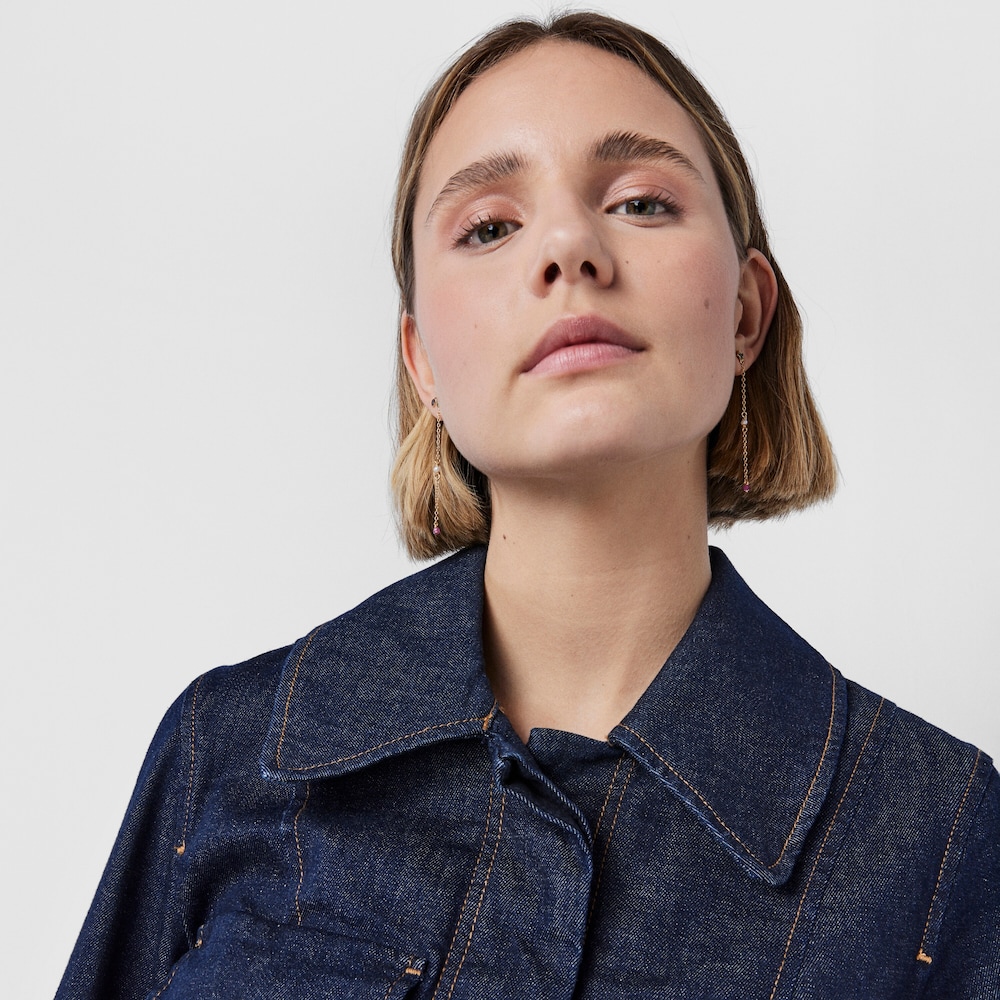 Silver vermeil TOUS New Motif Earrings with chrome diopsides and sapphires