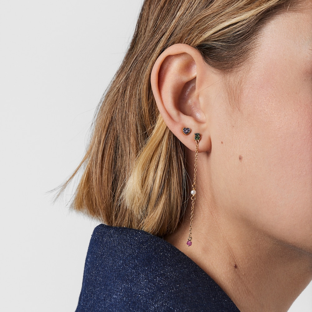 Silver vermeil TOUS New Motif Earrings with chrome diopsides and sapphires