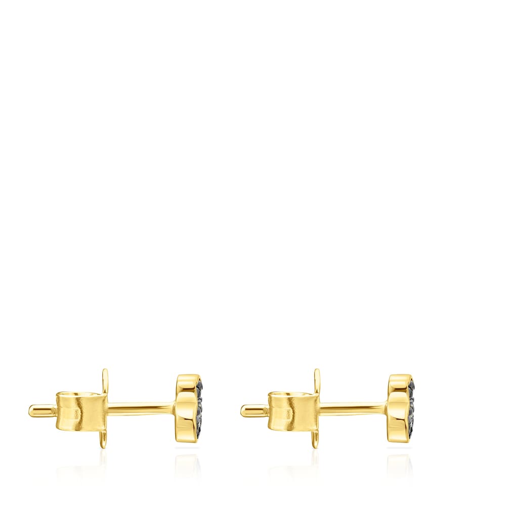 Pendientes con baño de oro 18 kt sobre plata y oso de cromodiópsidos TOUS New Motif image number 1
