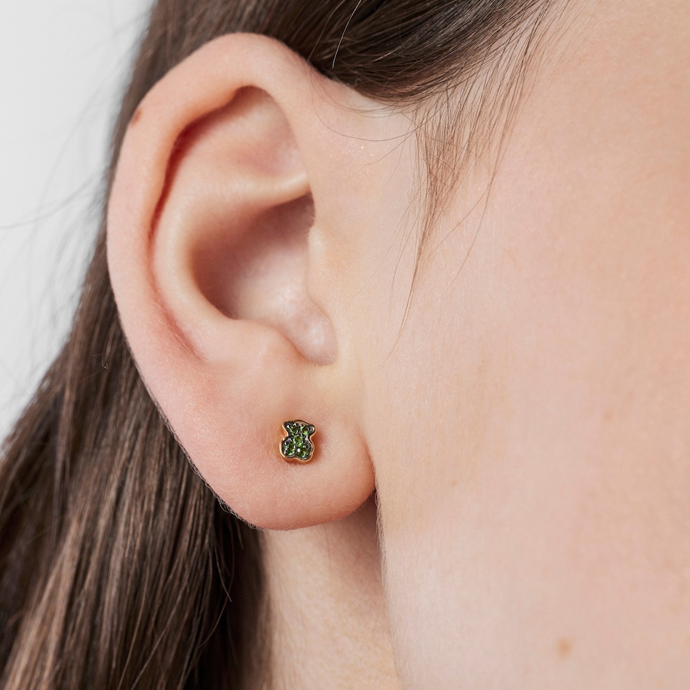 N&aacute;u&scaron;nice TOUS New Motif z&nbsp;pozlacen&eacute;ho stř&iacute;bra s&nbsp;medv&iacute;dkem z&nbsp;chromdiopsidu