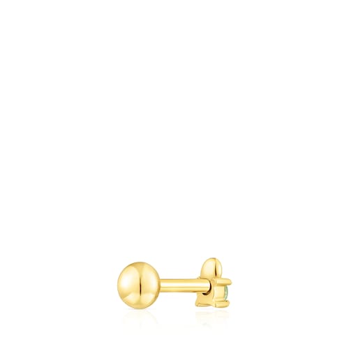 Gold-colored IP steel and peridot New Motif Ball piercing