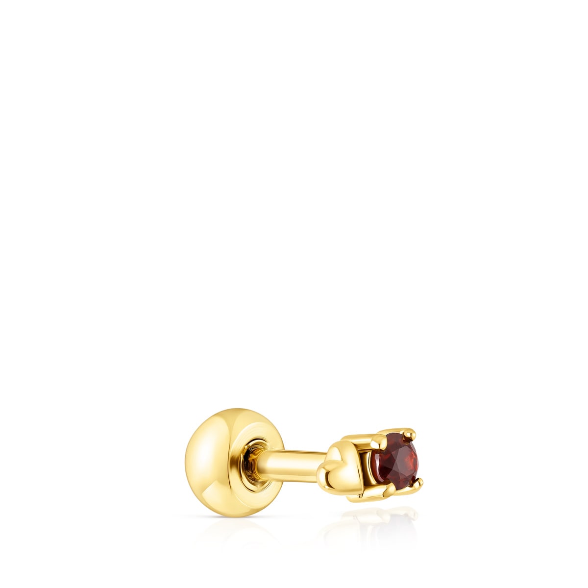 Gold-colored IP steel and garnet New Motif Heart piercing