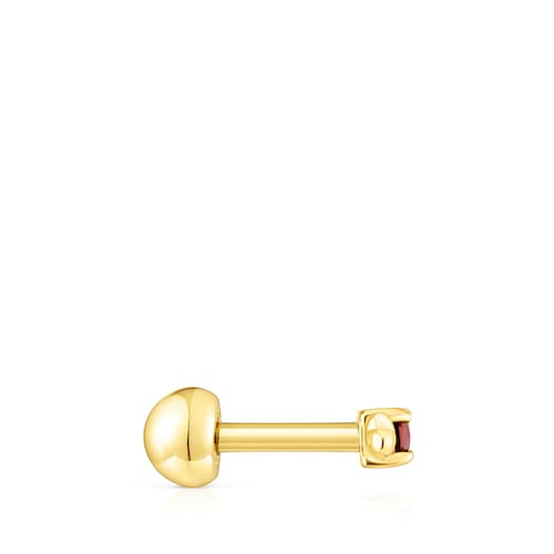 Gold-colored IP steel and garnet New Motif Heart piercing