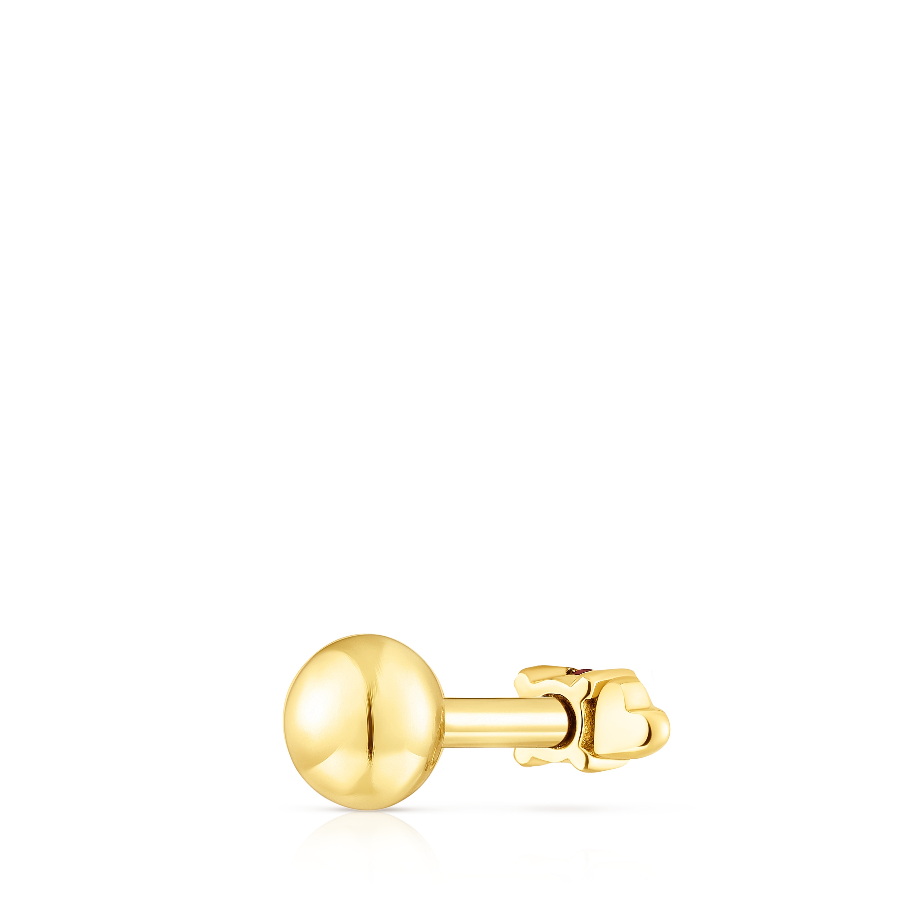 Gold-colored IP steel and garnet New Motif Heart piercing