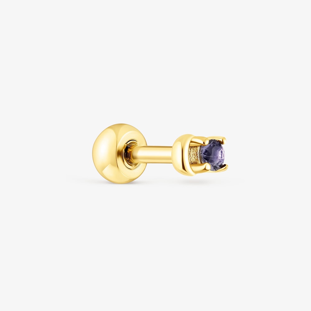 Gold-colored IP&nbsp;steel and iolite New&nbsp;Motif Moon piercing