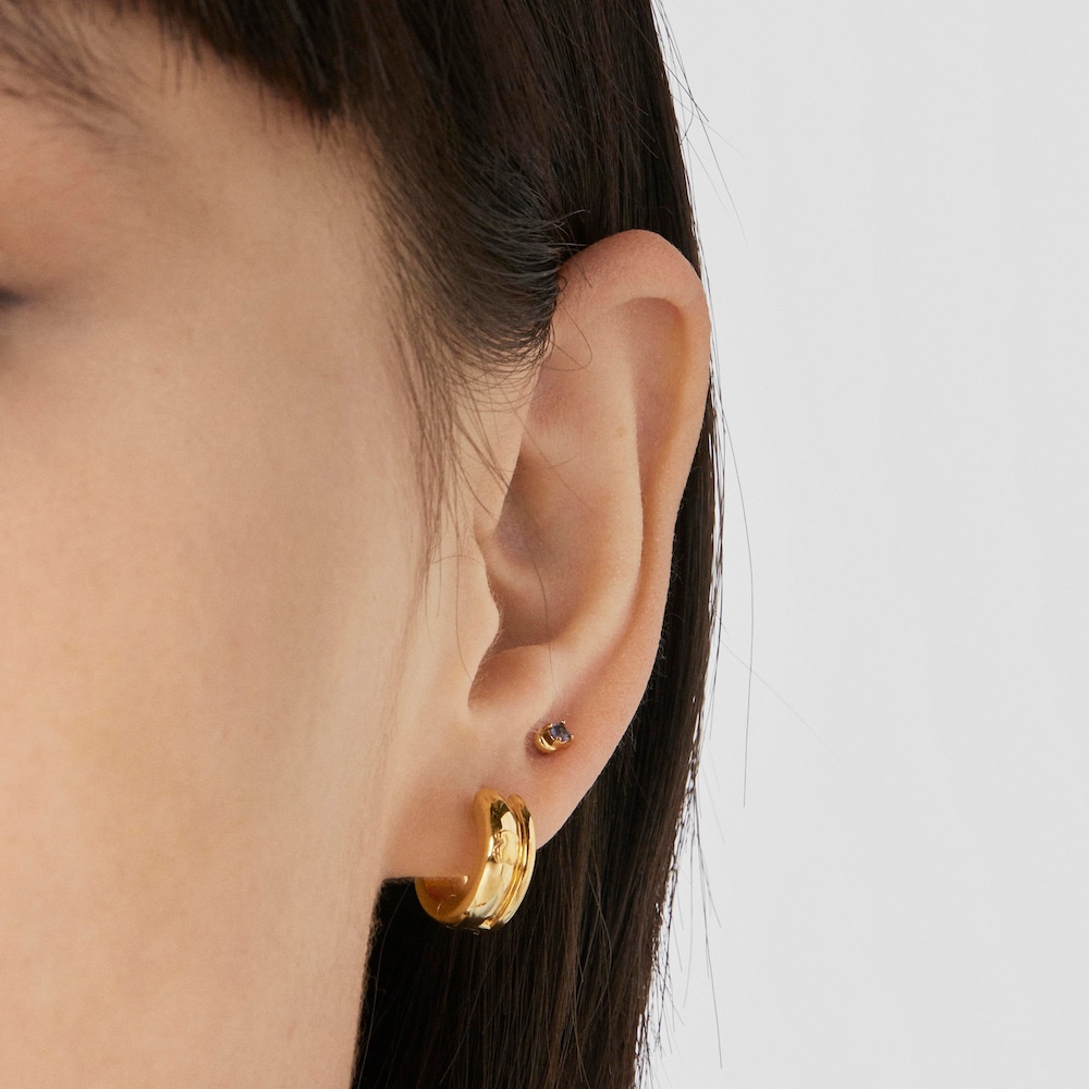 Gold-colored IP&nbsp;steel and iolite New&nbsp;Motif Moon piercing