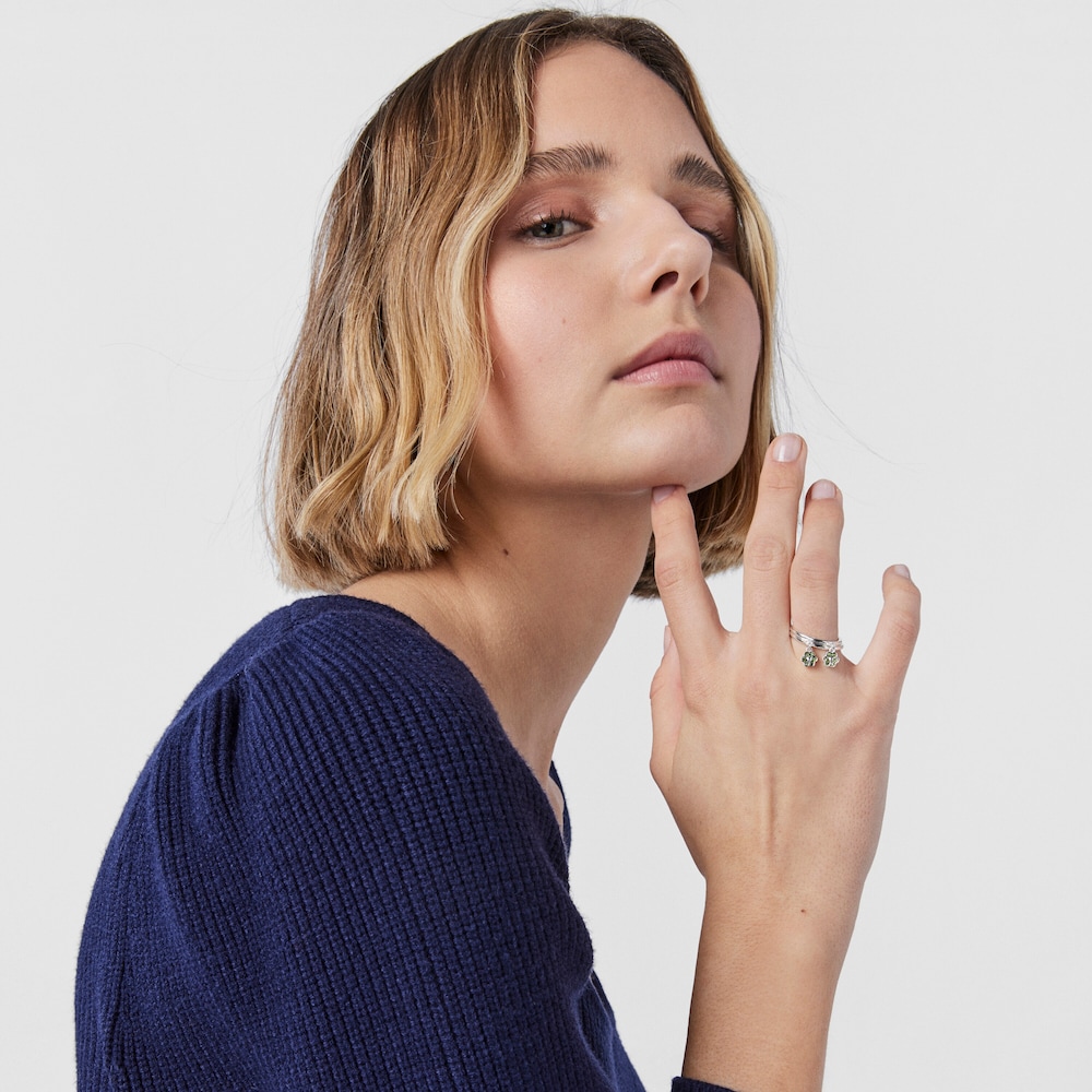 Anillo de plata con flor de cromodi&oacute;psidos TOUS New Motif