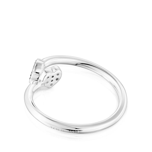 Silver TOUS New Motif Open Ring with sapphire and amethyst motifs