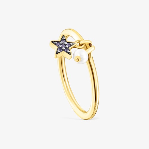 Anillo de plata vermeil con estrella de zafiros TOUS New Motif