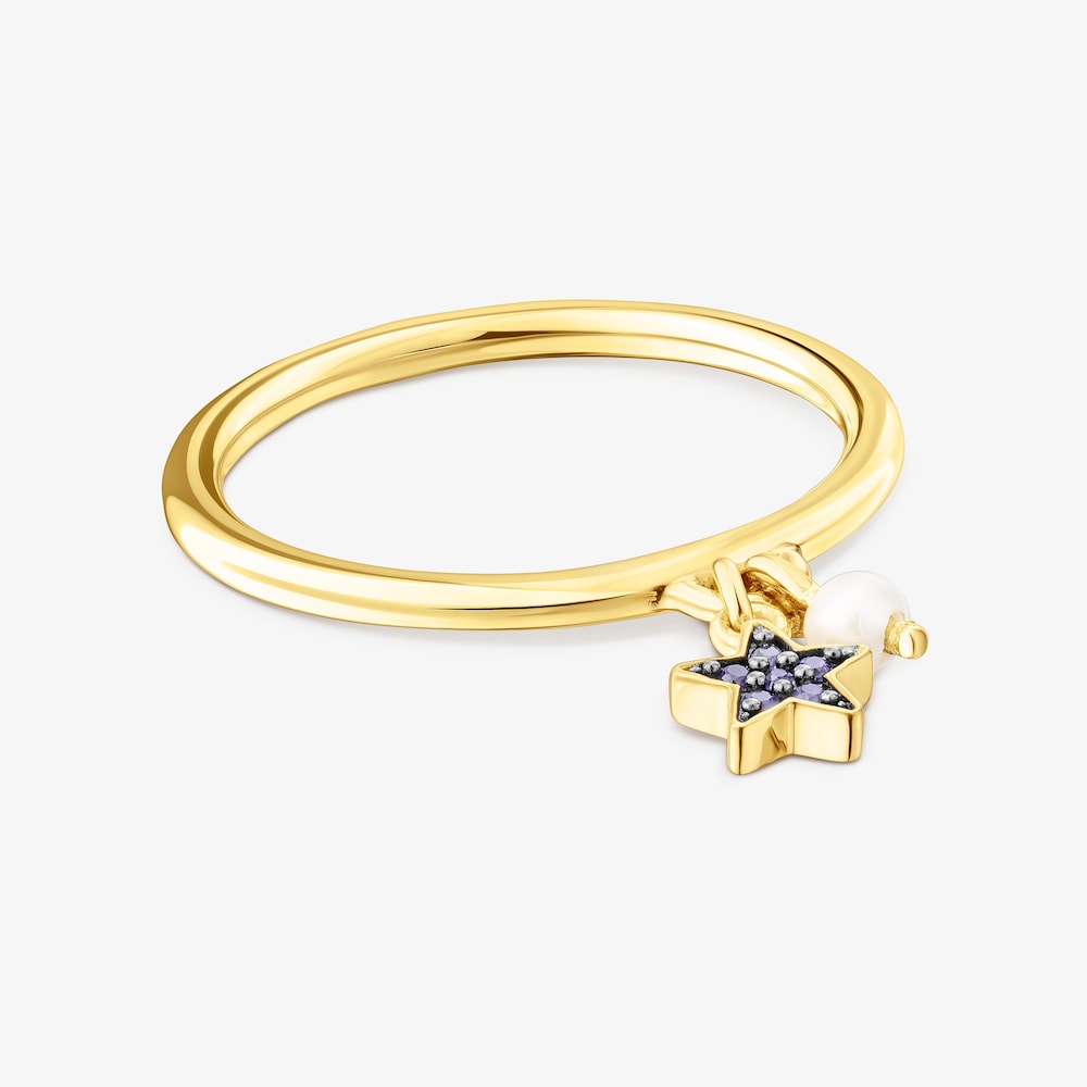Anillo de plata vermeil con estrella de zafiros TOUS New Motif