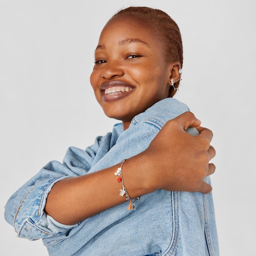 Pulsera de plata con motivos y gemas Save Ocean