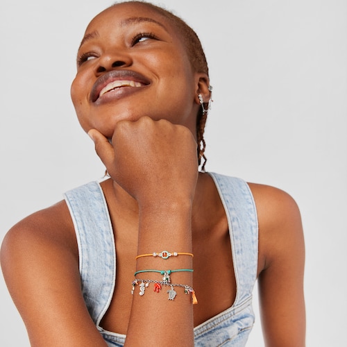 Pulsera de cord&oacute;n turquesa con motivo pulpo y gemas Save Ocean