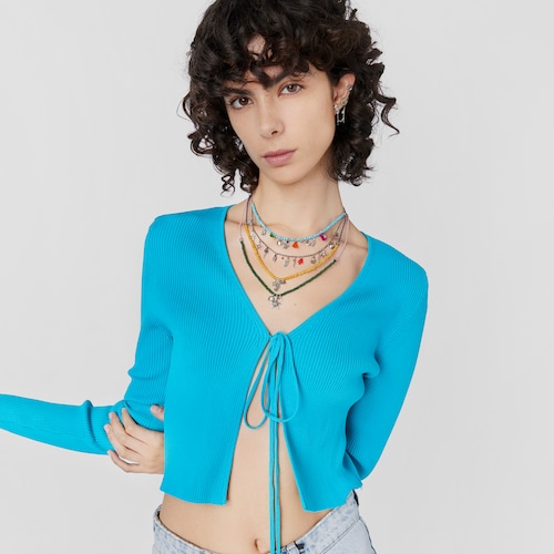 Collar doble de cord&oacute;n beige, magnesita, plata y motivos Save Ocean