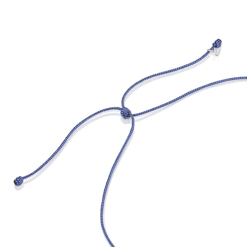 Collar de cord&oacute;n azul, cuarzo y motivo caballito de mar Save Ocean