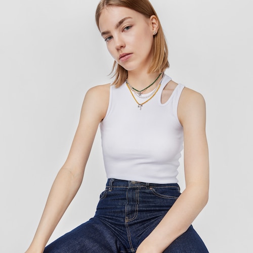 Collar de cord&oacute;n azul, cuarzo y motivo caballito de mar Save Ocean