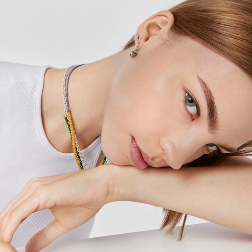 1/2 Brinco com motivo concha Save Ocean em prata e pedras preciosas