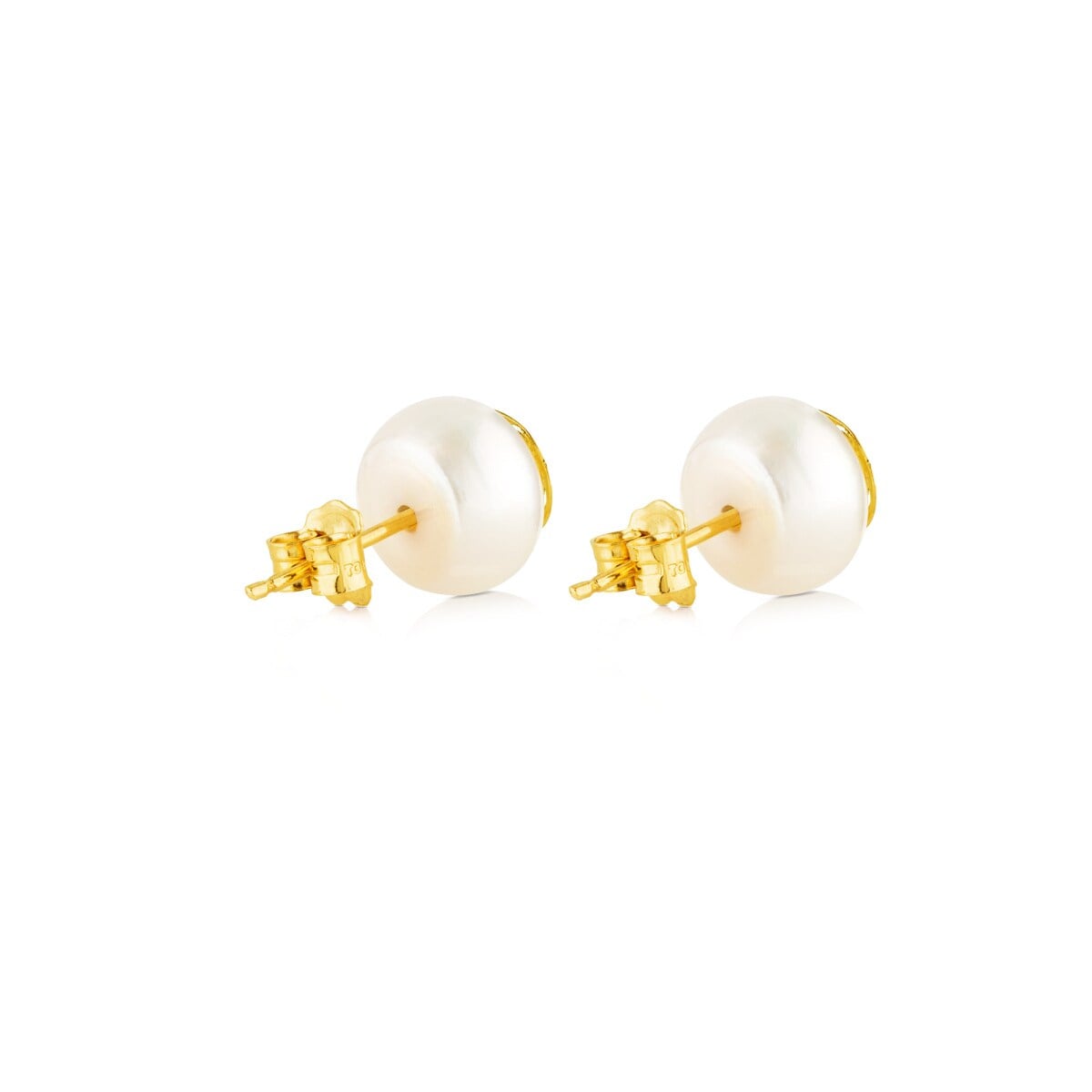 Gold Rosa d'Abril Earrings with Pearl
