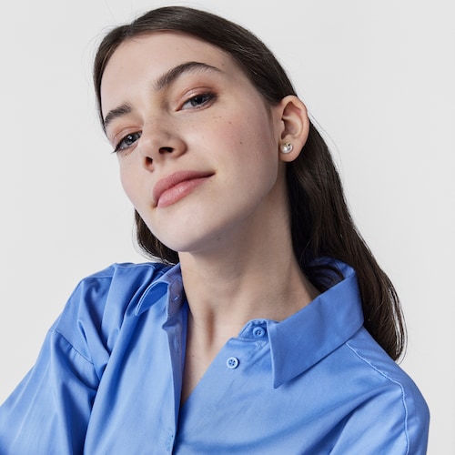 Gold Rosa d'Abril Earrings with Pearl