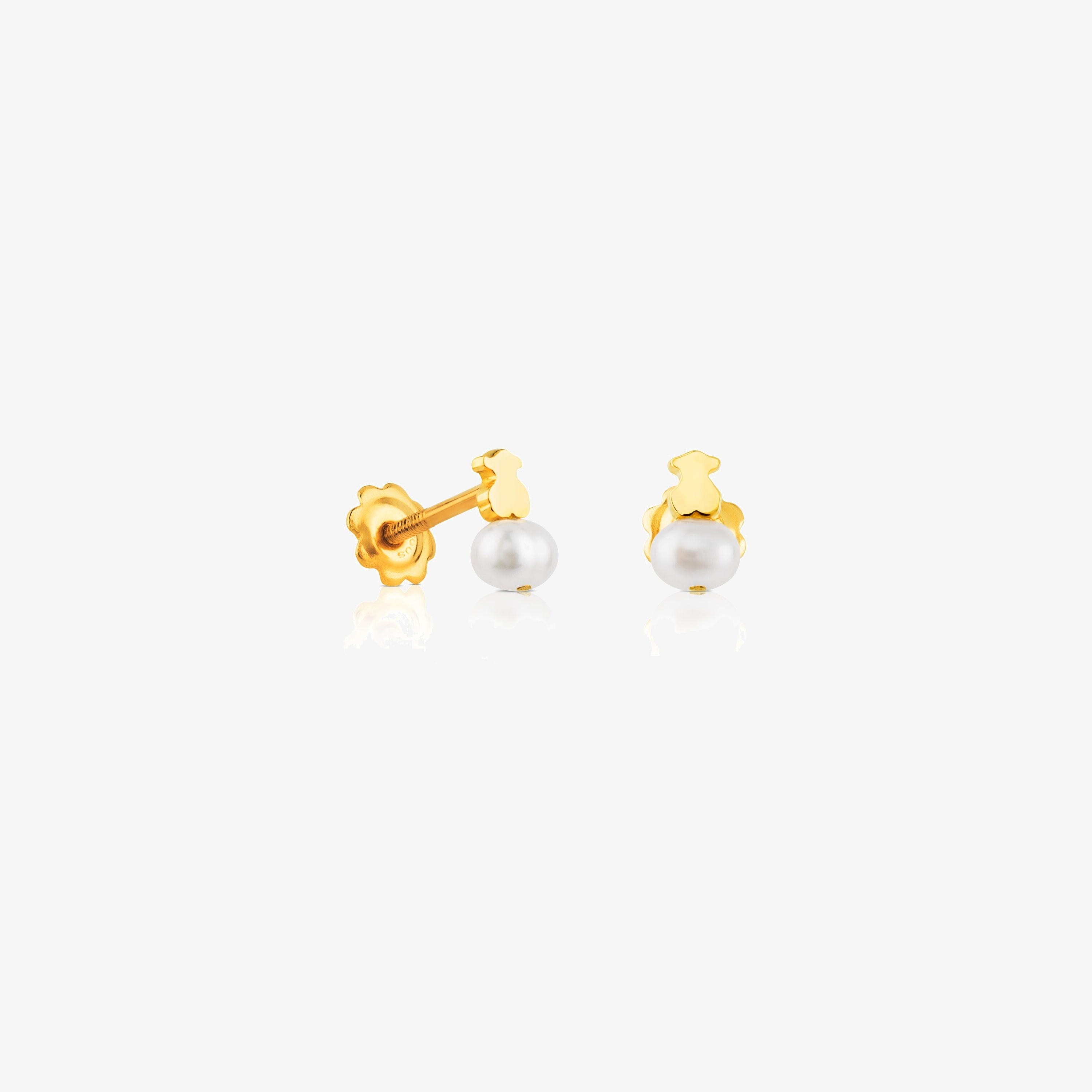18K solid gold Baby TOUS Earrings with pearls