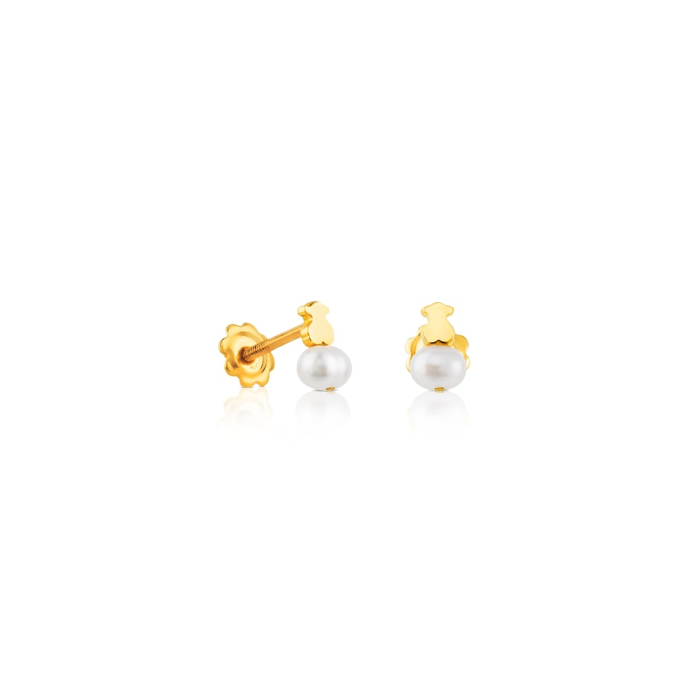 Gold Baby TOUS Earrings with pearls