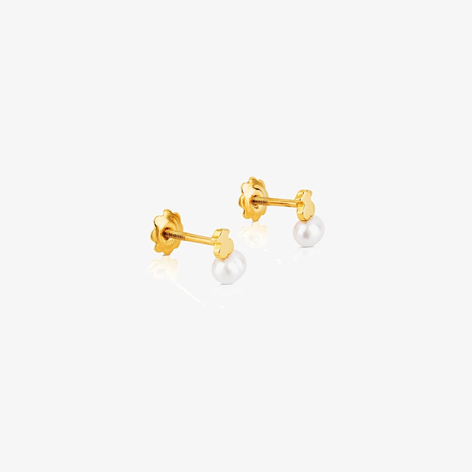 18K solid gold Baby TOUS Earrings with pearls