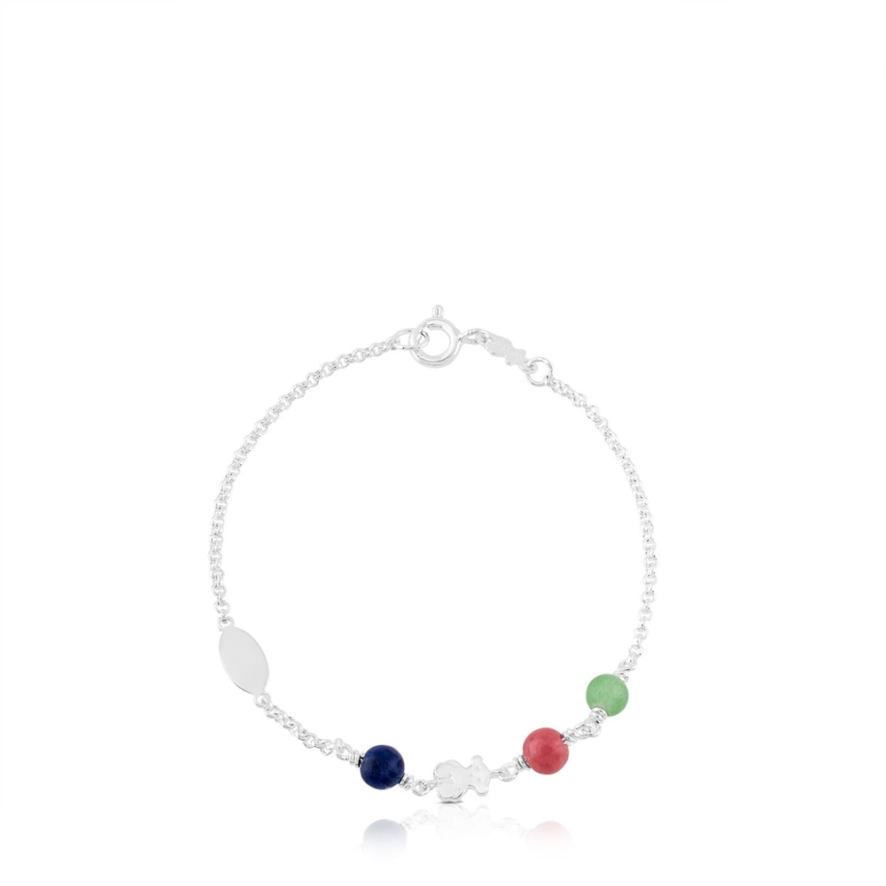 Pulsera de plata gemas multicolor Puppies