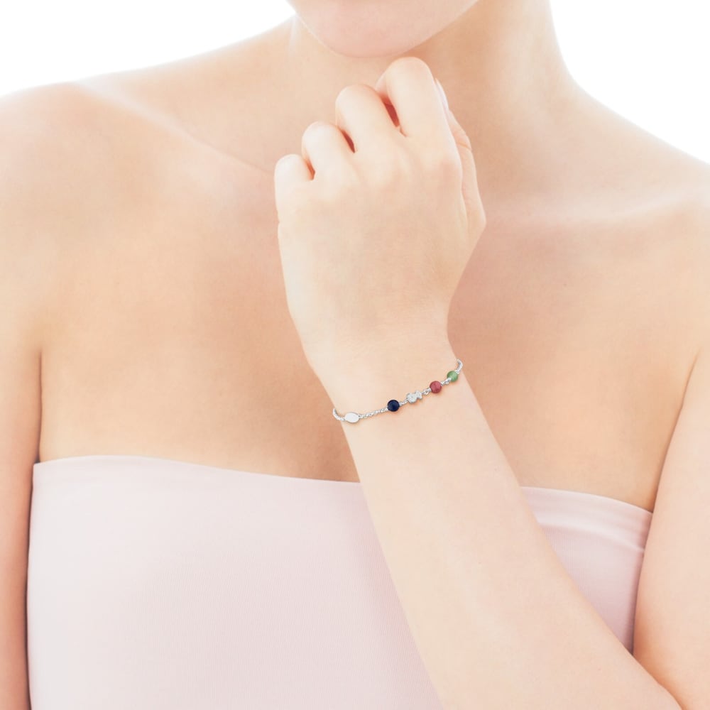 Pulsera de plata gemas multicolor Puppies