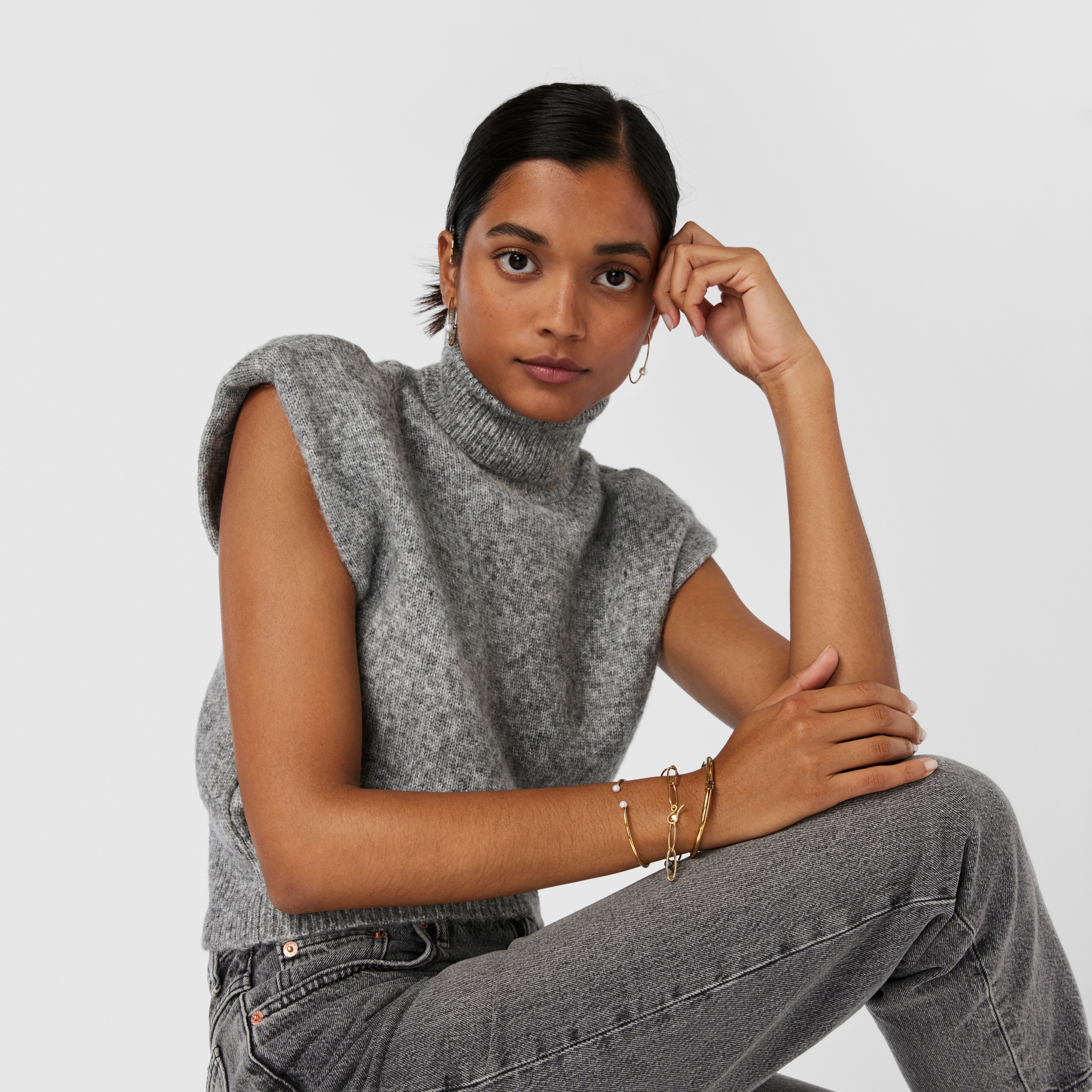 Silver vermeil Elipse Bracelet with cultured pearls