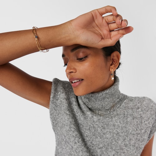 Pulseira Elipse em prata vermeil e p&eacute;rolas cultivadas