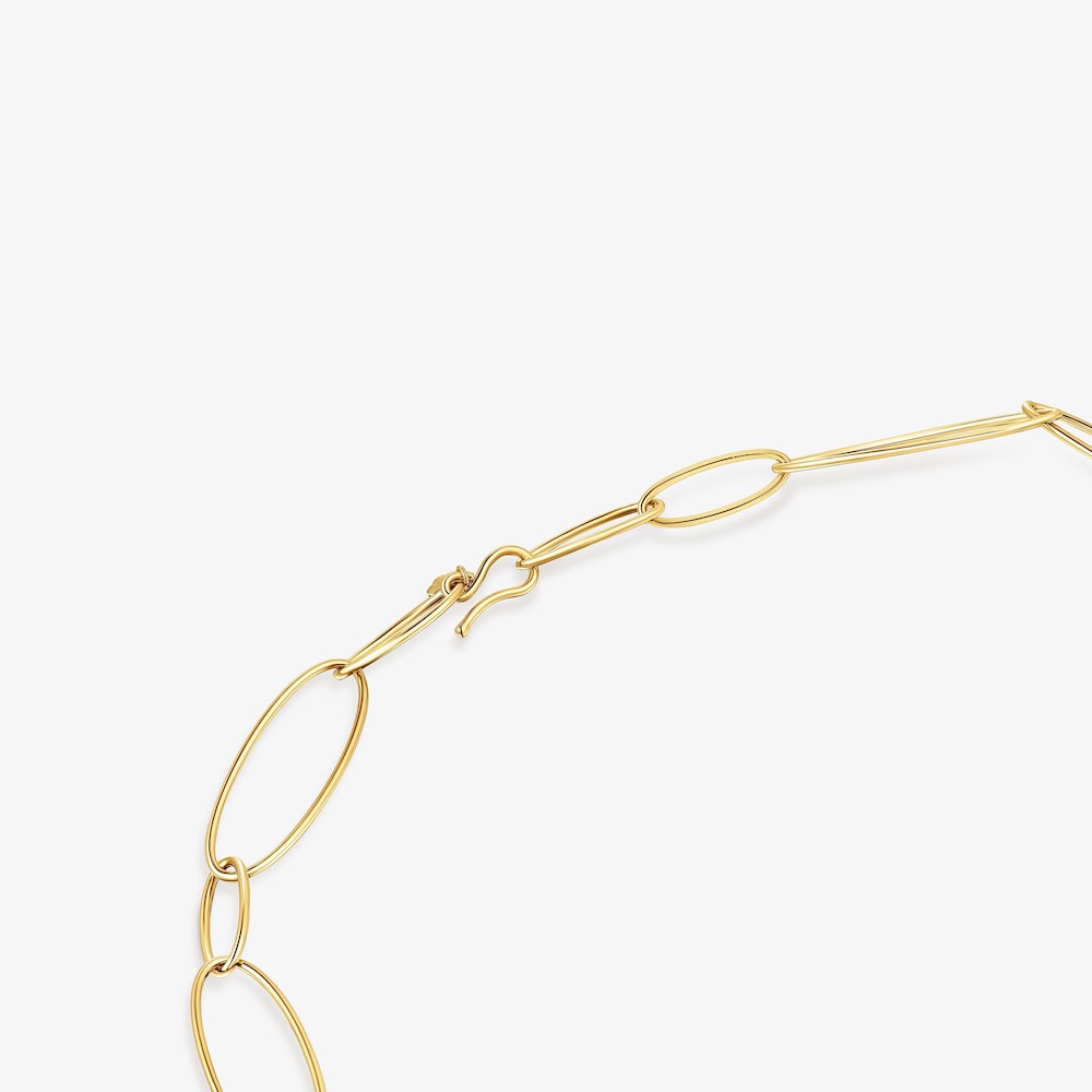 Collar con ba&ntilde;o de oro 18 kt sobre plata y perlas cultivadas Elipse