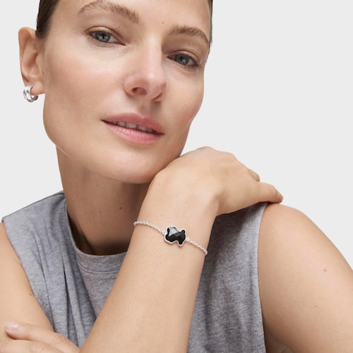 Pulsera de plata y ónix facetado TOUS Color