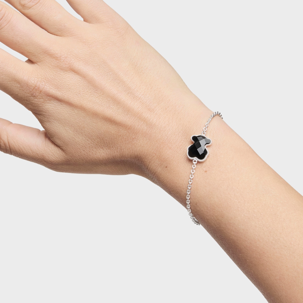 Pulsera de plata y &oacute;nix facetado TOUS Color