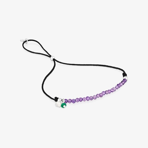 Bra&ccedil;alet de nil&oacute; negre amb ametistes Camille