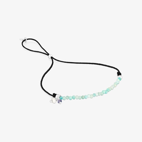 Pulsera de nylon negro con amazonitas Camille