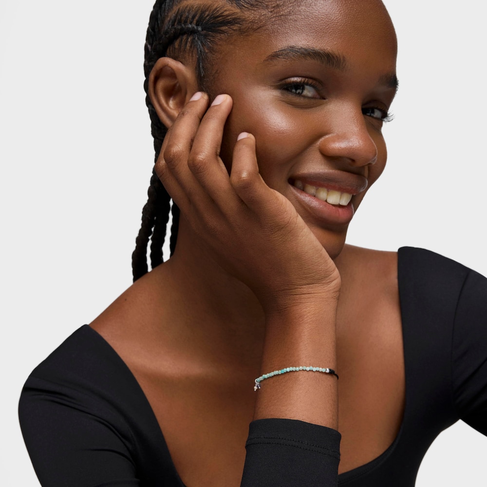 Pulsera de nylon negro con amazonitas Camille