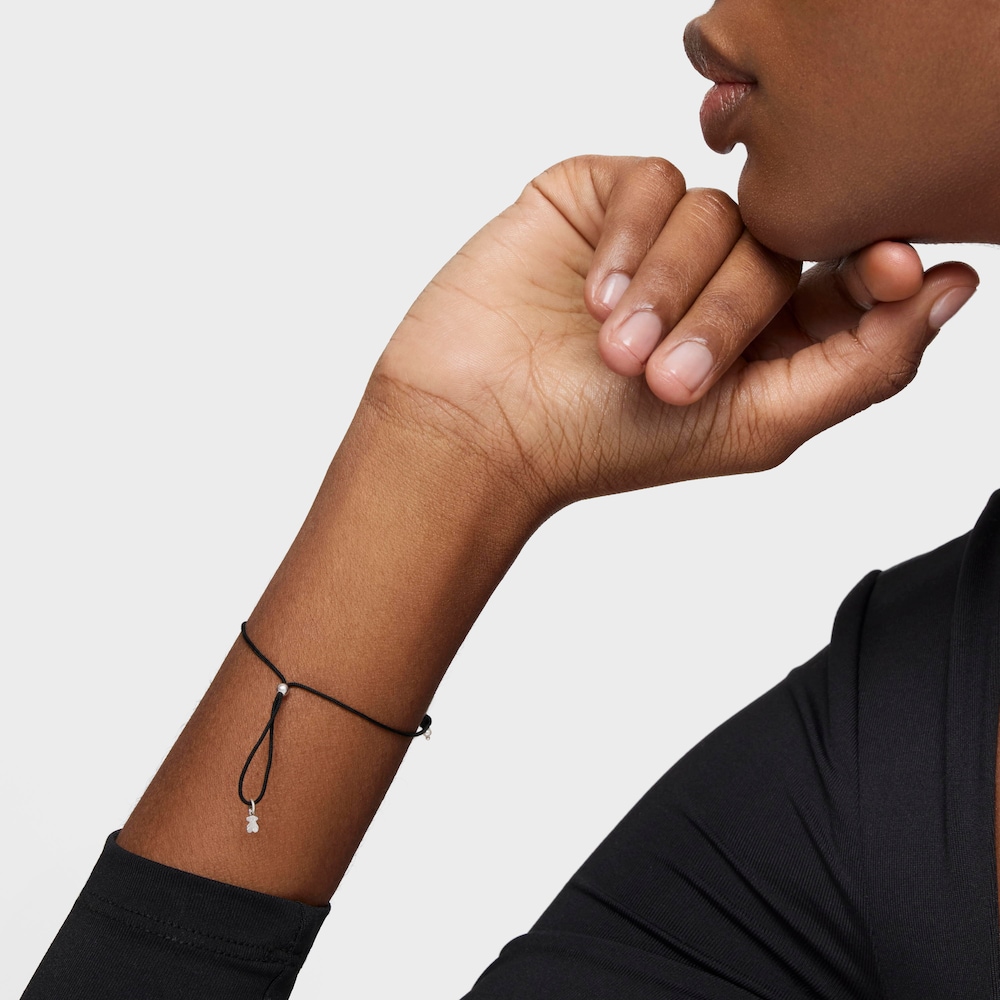 Pulsera de nylon negro con amazonitas Camille