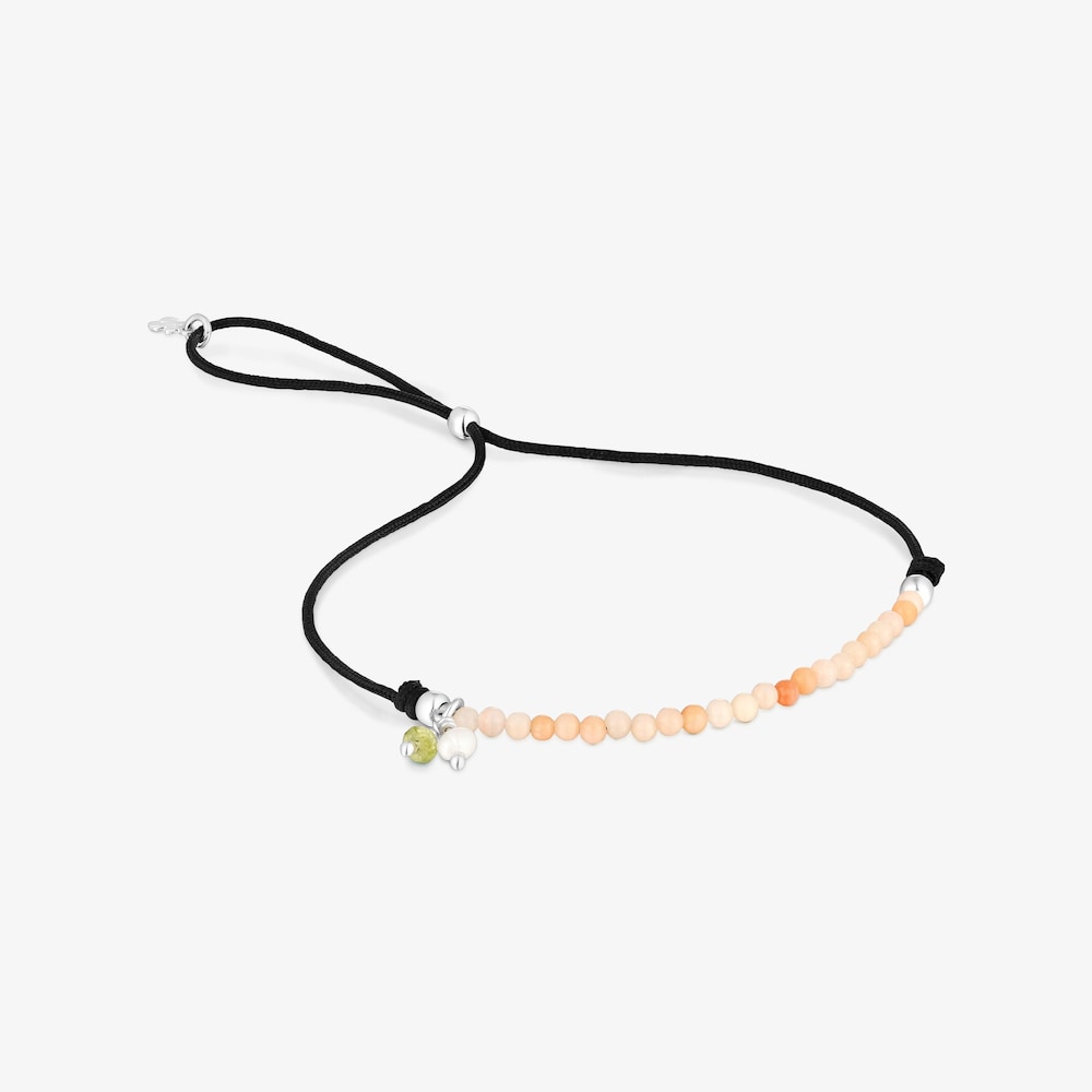 Pulseira Camille em nylon preto com quartzitos