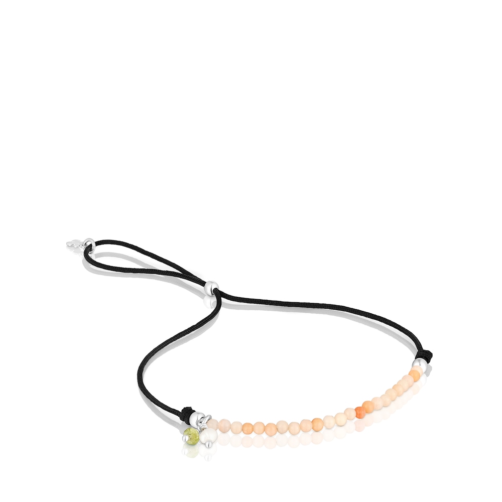 Black nylon Camille Bracelet with quartzites image number 0