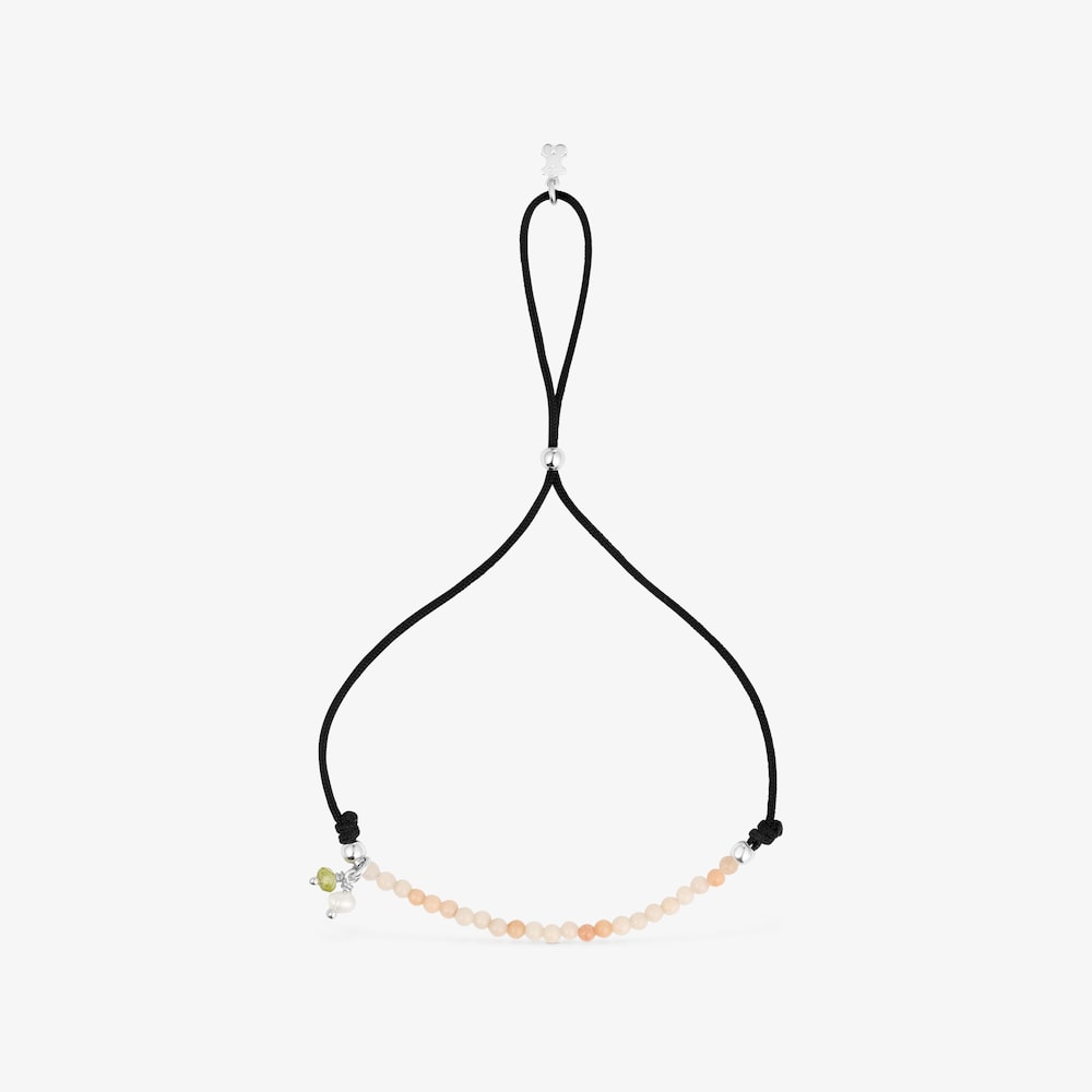 Pulseira Camille em nylon preto com quartzitos