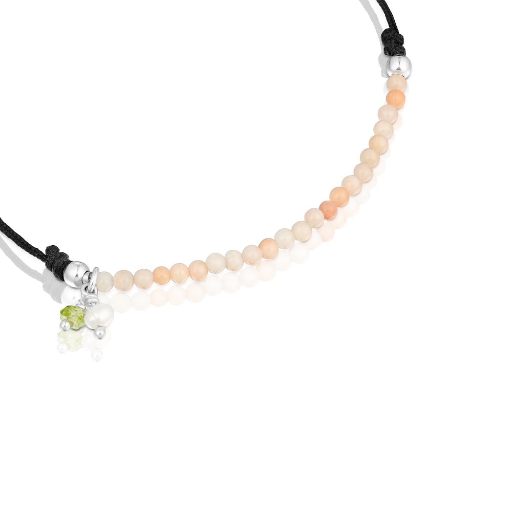 Black nylon Camille Bracelet with quartzites image number 2