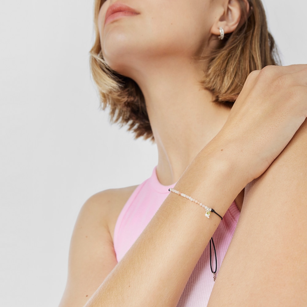 Pulseira Camille em nylon preto com quartzitos