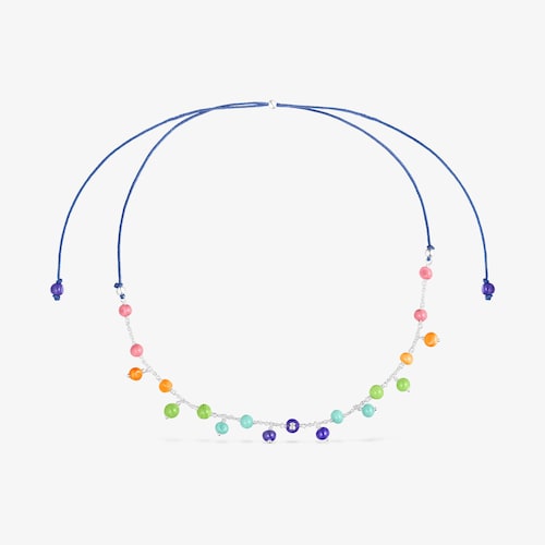 Colar TOUS Icon Glass em prata e vidro de Murano em v&aacute;rias cores