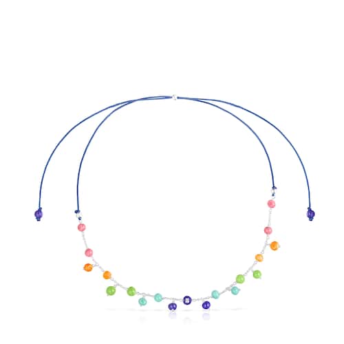 Colar TOUS Icon Glass em prata e vidro de Murano em várias cores