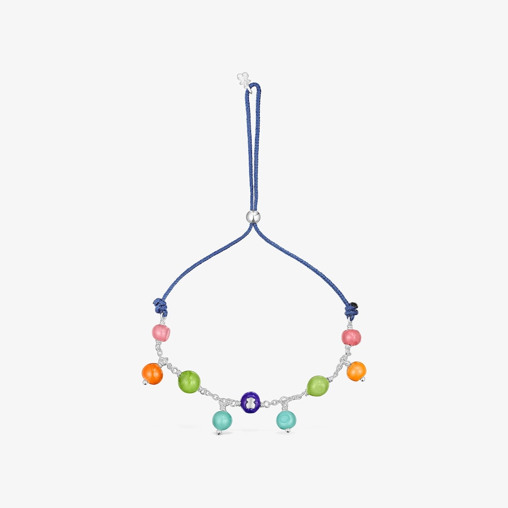 Pulseira TOUS Icon Glass em prata e vidro de Murano em v&aacute;rias cores