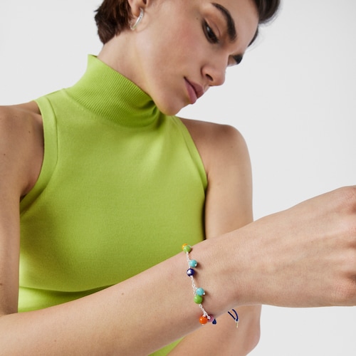 Pulseira TOUS Icon Glass em prata e vidro de Murano em várias cores