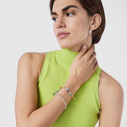 Pulseira TOUS Icon Glass em prata e vidro de Murano em várias cores