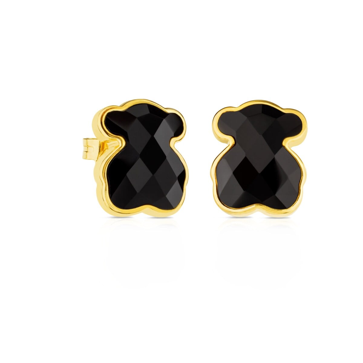 Pendientes con baño de oro 18 kt sobre plata y ónix facetado TOUS Color