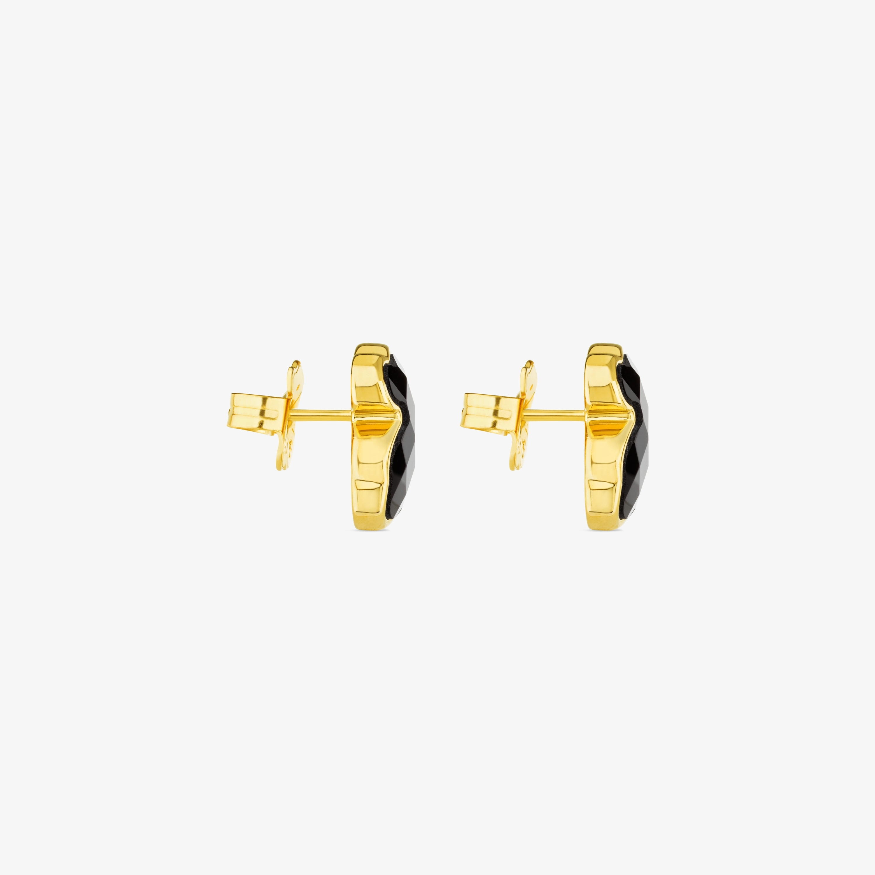 18K gold vermeil TOUS Color Earrings with faceted onyx