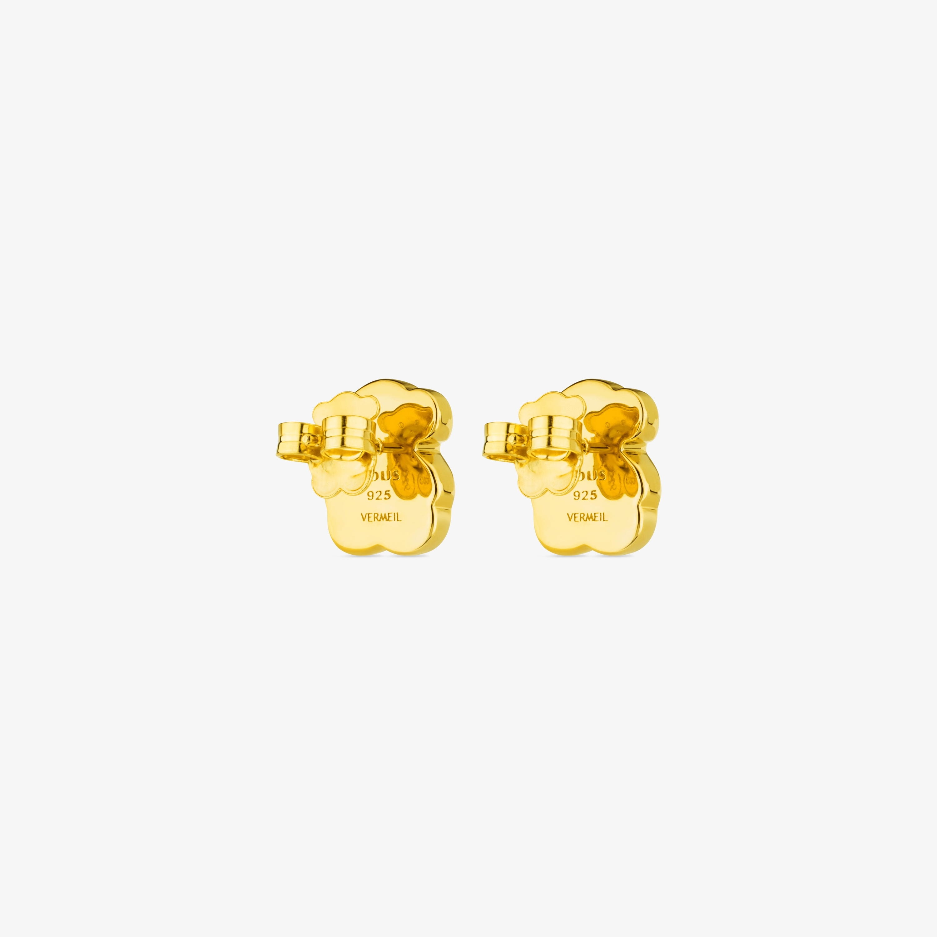 18K gold vermeil TOUS Color Earrings with faceted onyx